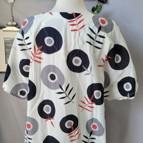 Gudrun Sjoden Julie Cotton Voile Floral V Neck Dress L - Picture 11 of 15